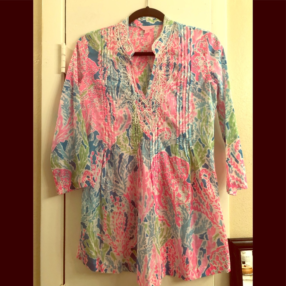 EUC Lilly Pulitzer lets cha cha tunic